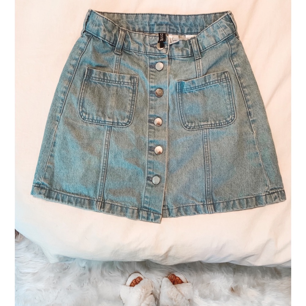 Denim Front Button Up Skirt